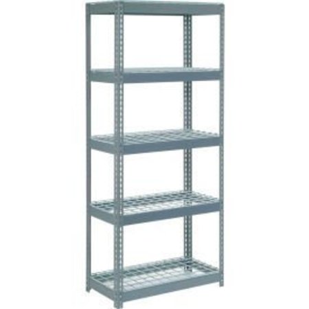 GLOBAL EQUIPMENT Extra Heavy Duty Shelving 36"W x 12"D x 60"H With 5 Shelves, Wire Deck, Gry 717180